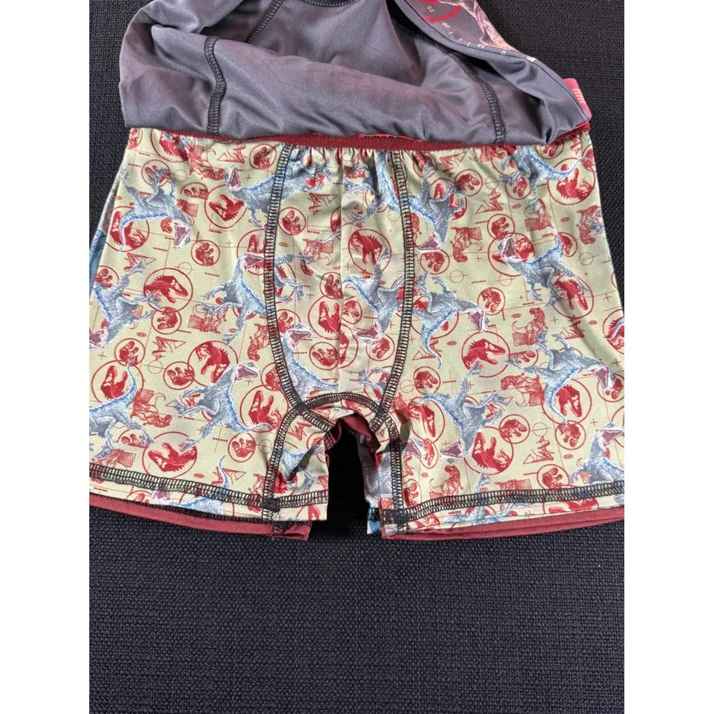 Jurassic World Boys Boxer Briefs 4 Pack Dinosaur Underwear Size L 8 Gray Red